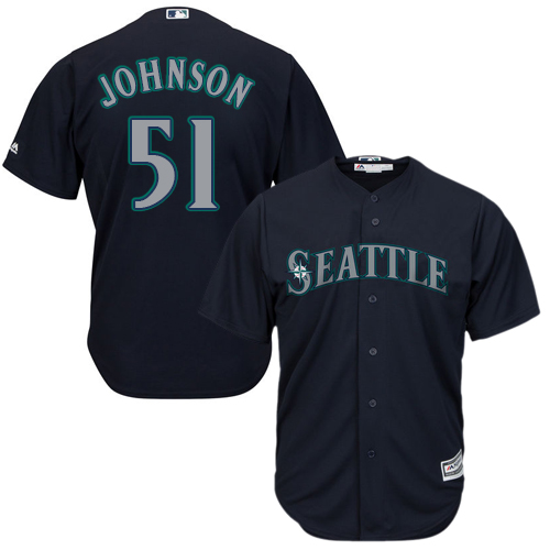 Mariners #51 Randy Johnson Navy Blue Cool Base Stitched Youth MLB Jersey